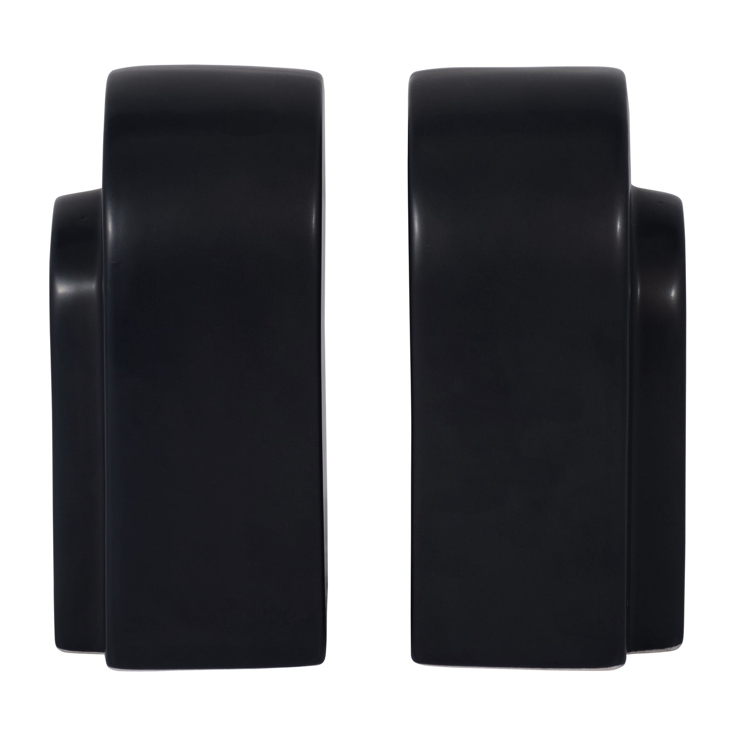 Ceramic 7" Arch Bookends (Set of 2) - Black