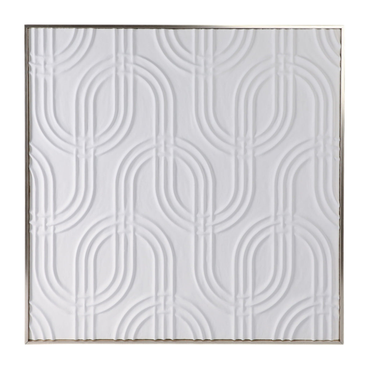 40" x 40" Wood Venna Plaster Wall Decor - White