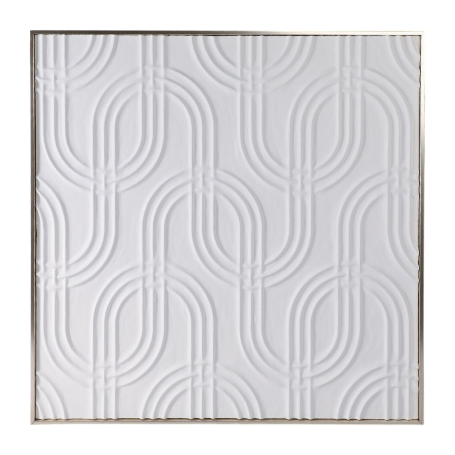 40" x 40" Wood Venna Plaster Wall Decor - White
