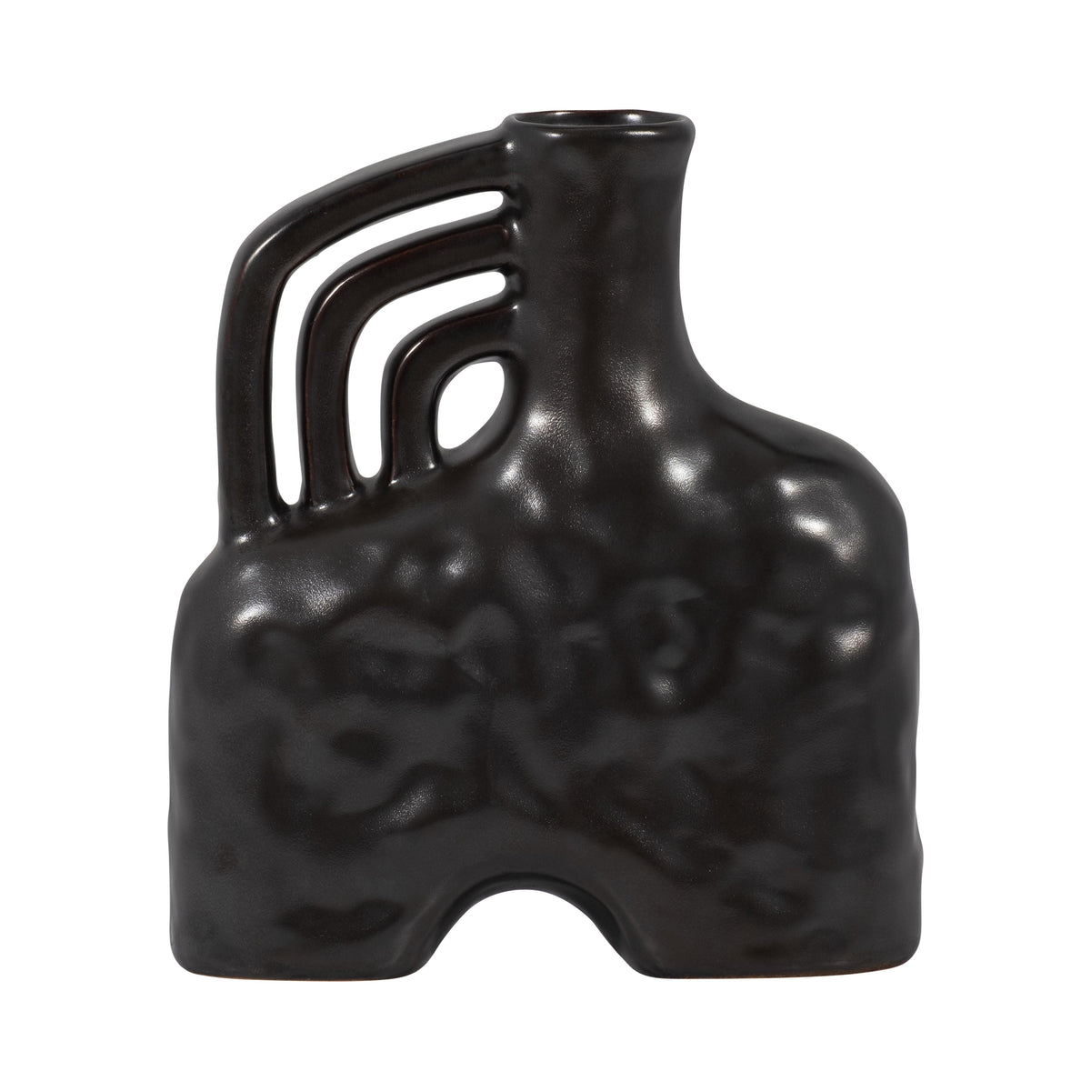 8" Ceramic Triple Handle Vase