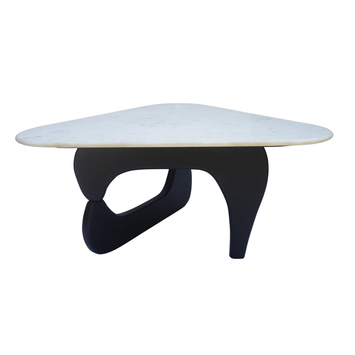 35" x 18" Mid-Century Triangular Coffee Table - White