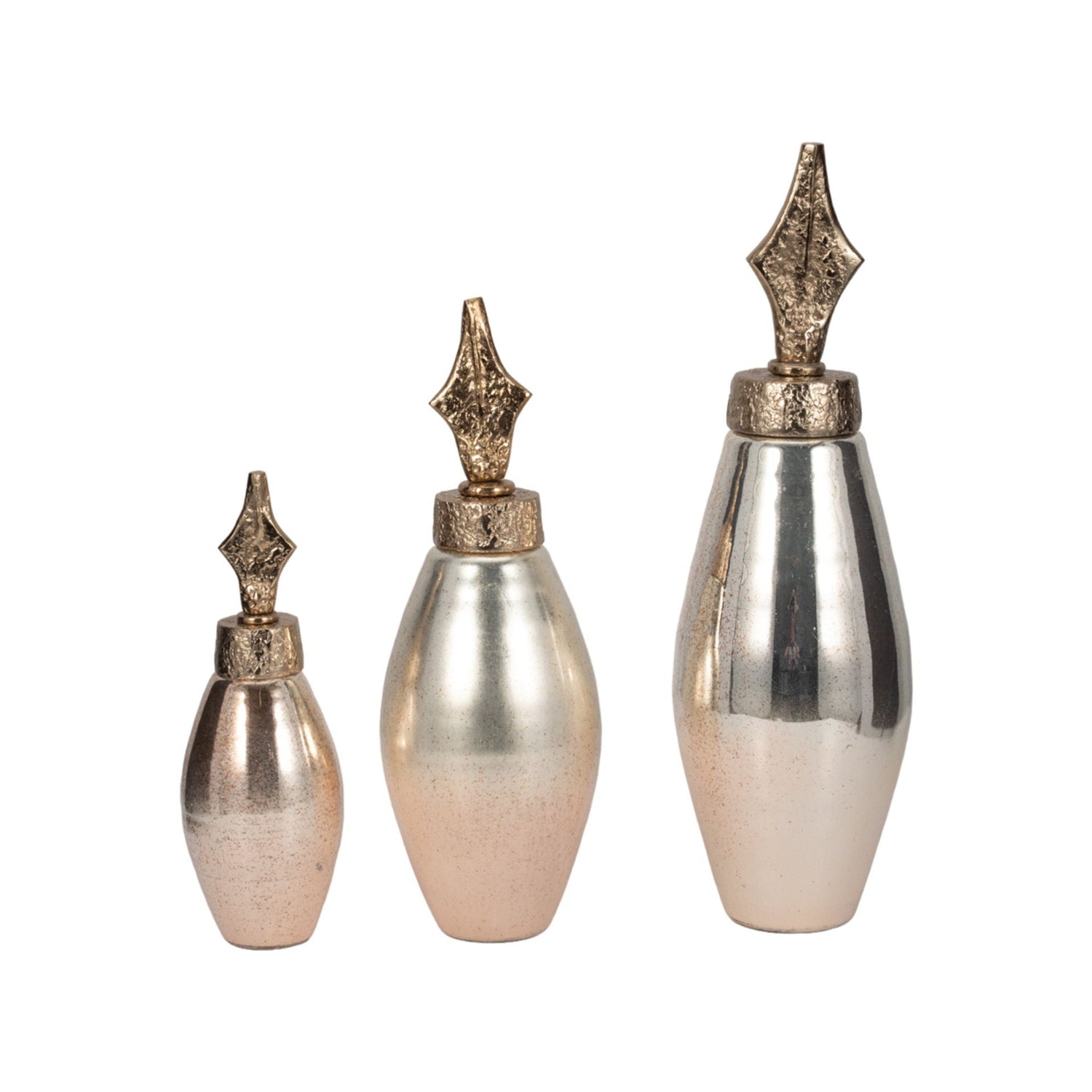 12" / 17" / 21" Rosana Bottles (Set of 3) - Gold