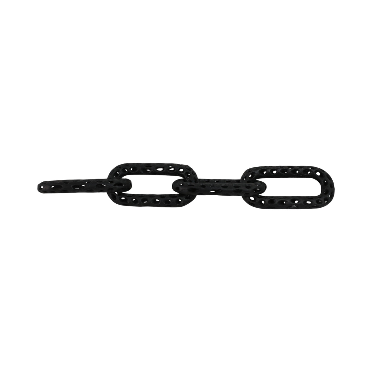 Pierced Metal Chain Link Object - Black
