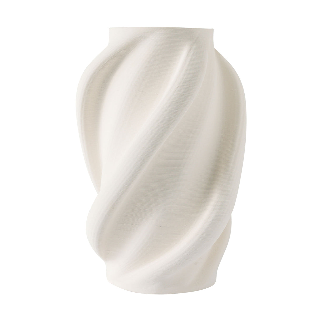 15" Murano 3D Printed Large Vase - White