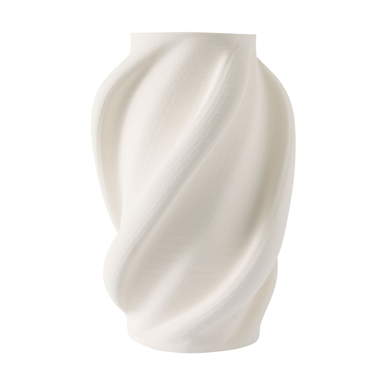 15" Murano 3D Printed Large Vase - White