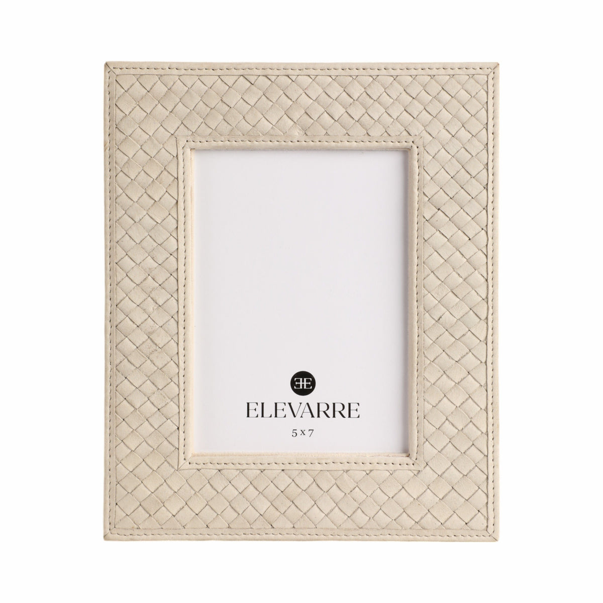 6" Luanda Lether Photo Frame - Cream