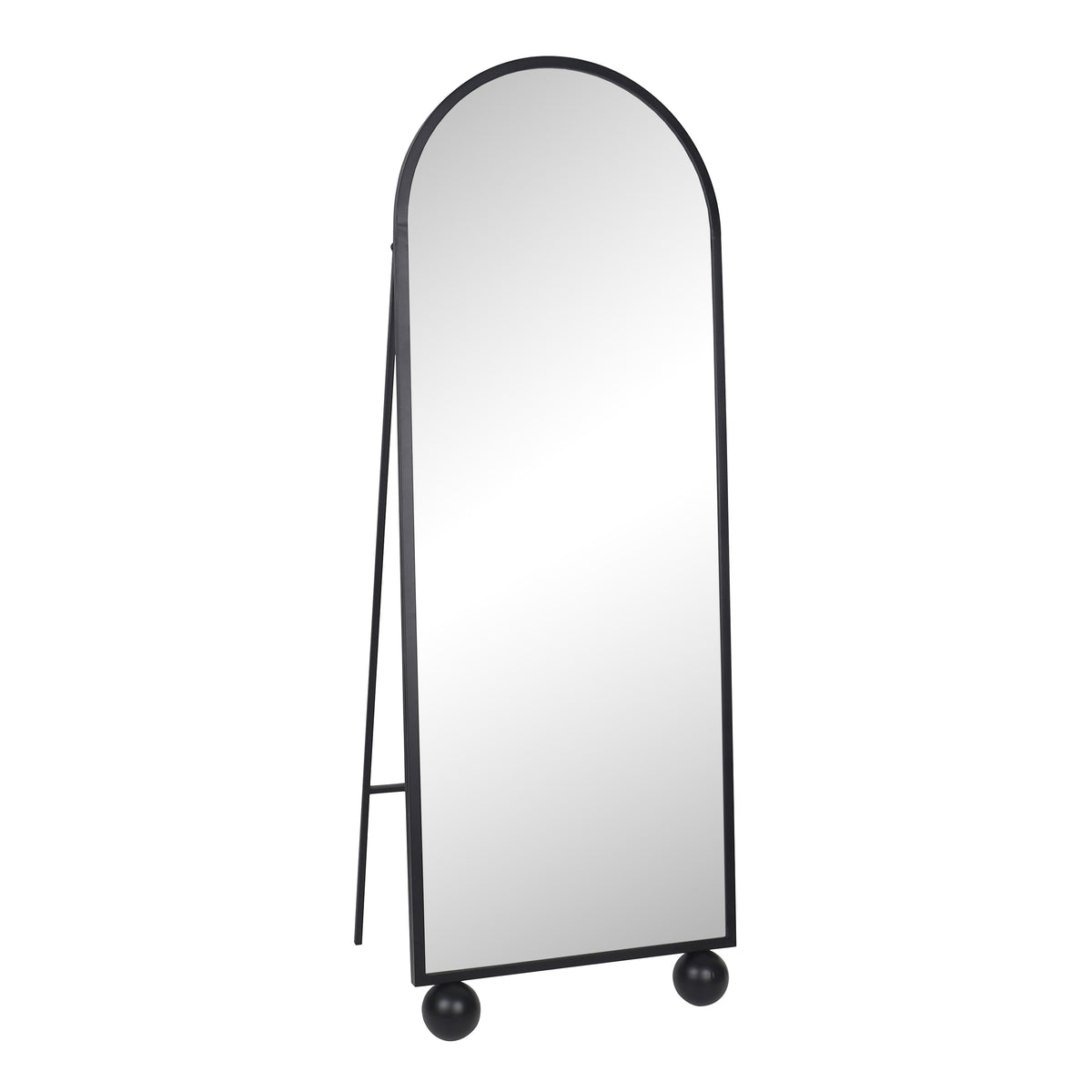 Mirror On Stand With Ball Feet - Black
