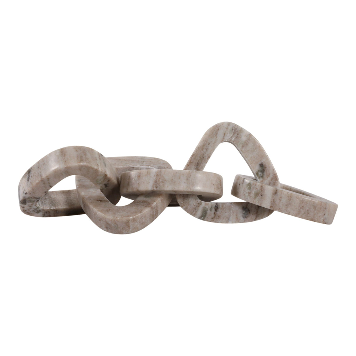 15" Mollin Carved Marble Chain Object - Beige