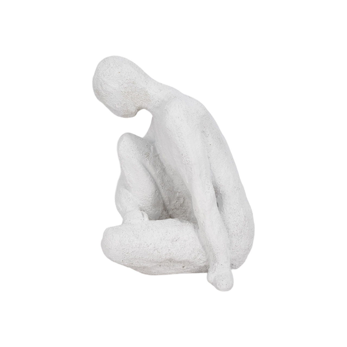 7" Contemplating Figure Rough Texture - White