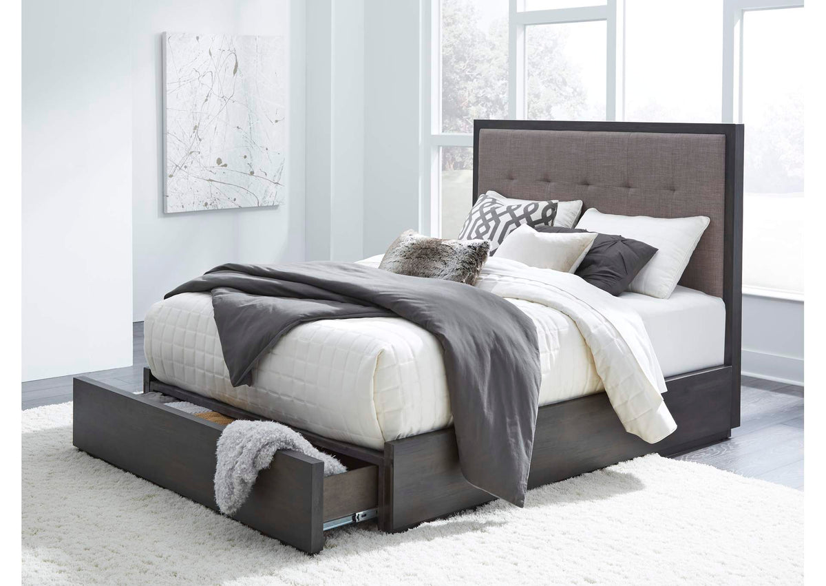 AZU5S5D Oxford Upholstered Footboard Storage Bed In Dolphin