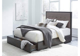 AZU5S7D Oxford Upholstered Footboard Storage Bed In Dolphin