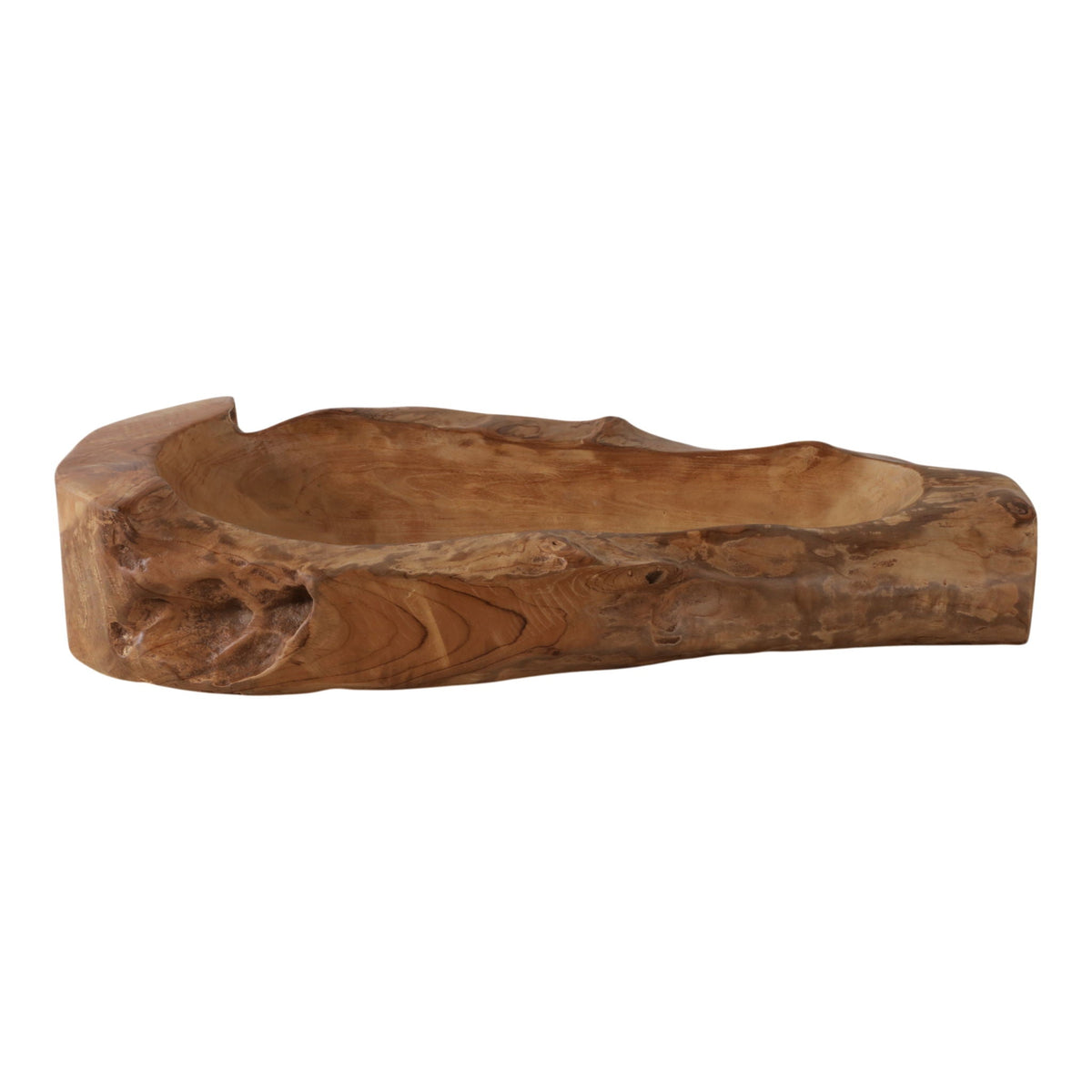 24 x 10" Long Teak Wood Bowl - Natural