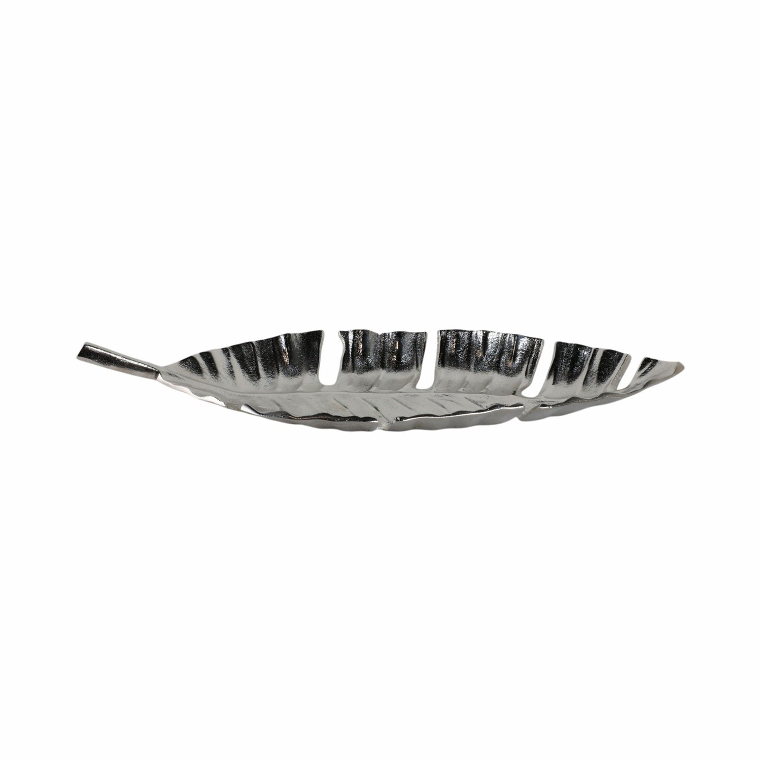 Metal Leaf Tray 22" - Silver