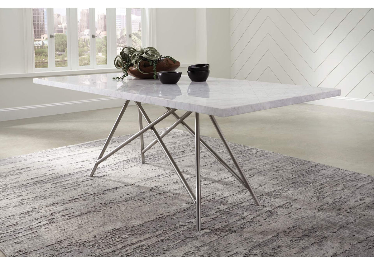 3N2560 Coral Marble Rectangular Dining Table