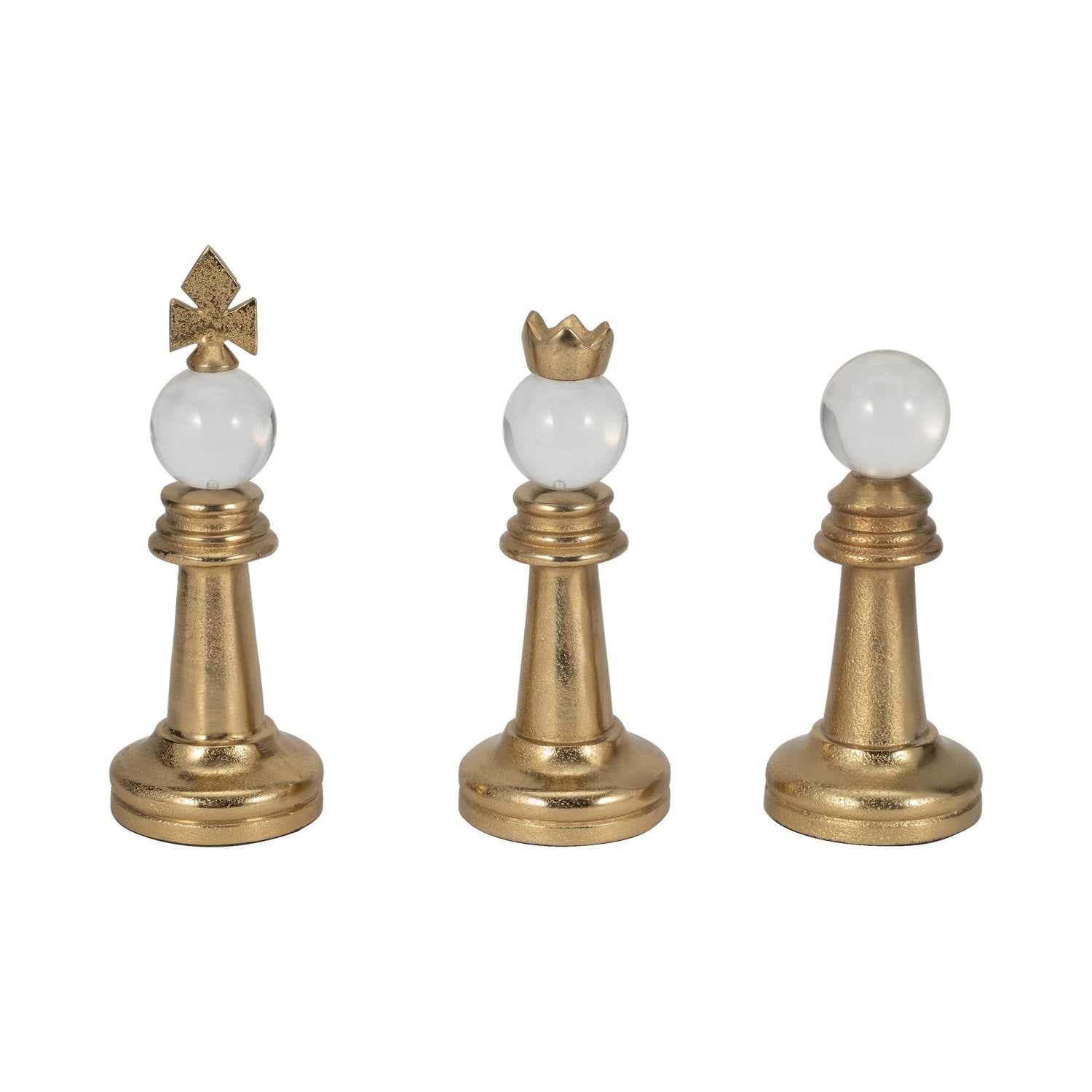 8" / 9" / 10" Turin Chess Pieces (Set of 3) - Gold