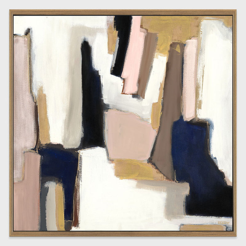 Blush Sapphire - 48" x 48" Painting Art by Buddy Whitlock - Pink / Blue