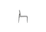 1AA466M Amalfi Metal Back Chair In White Leather (Set of 2)