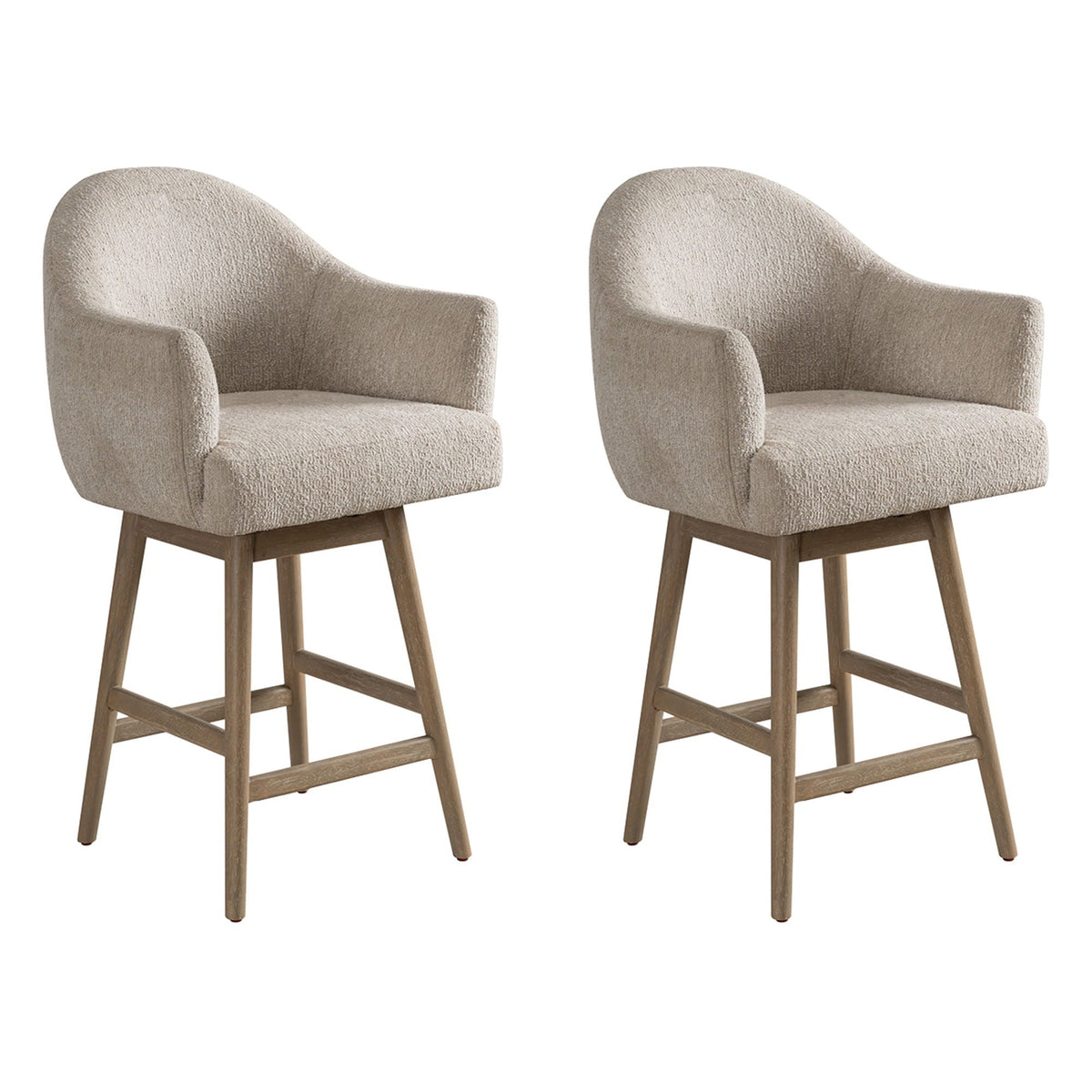 Jaxon - Solid Wood Upholstered 26" Counter Height Swivel Barstool