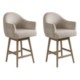 Jaxon - Solid Wood Upholstered 26" Counter Height Swivel Barstool