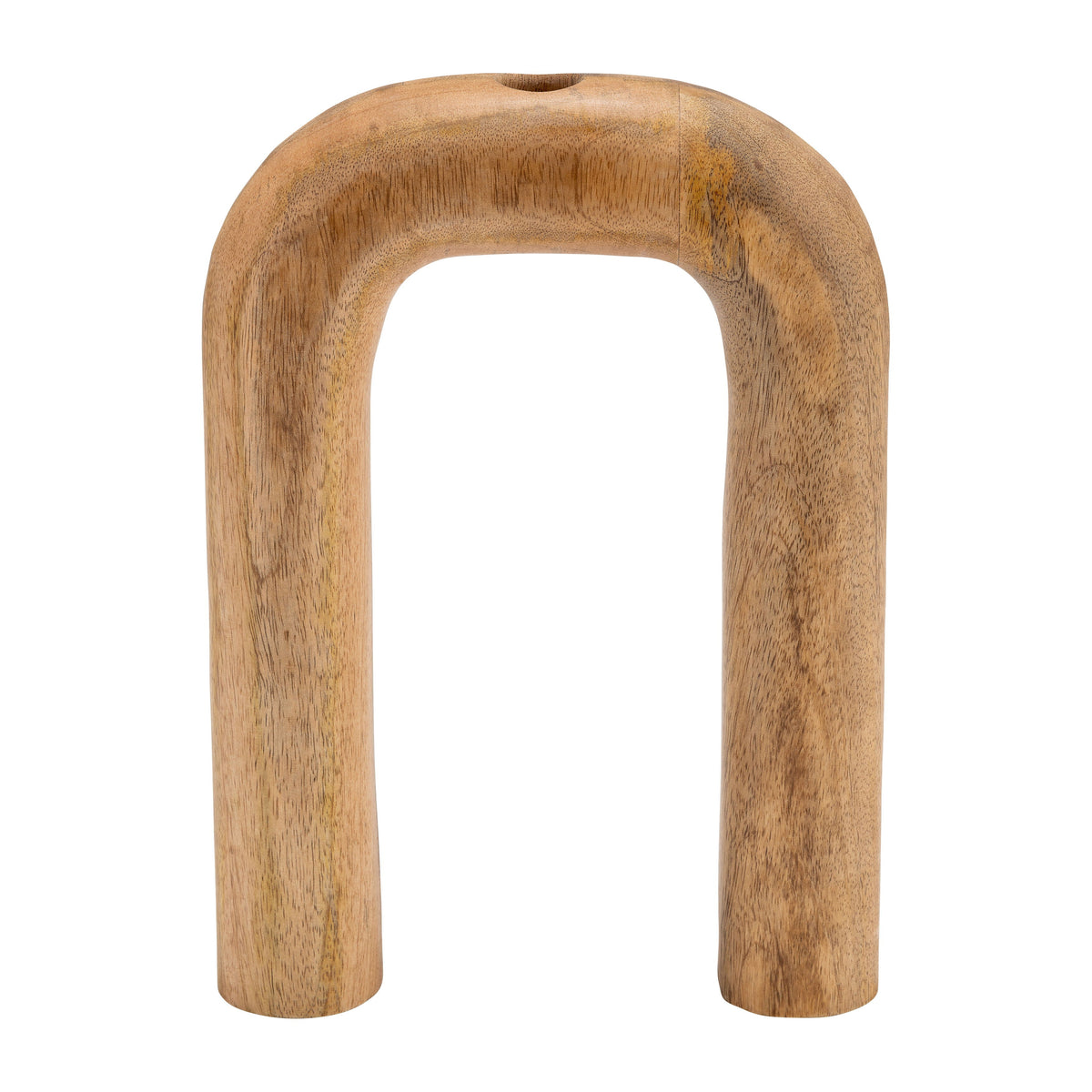 Wood Horseshoe Vase 11" - Brown