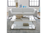 8YW421BB Jasper Square Coffee Table In Acrylic - White Glass - Pss
