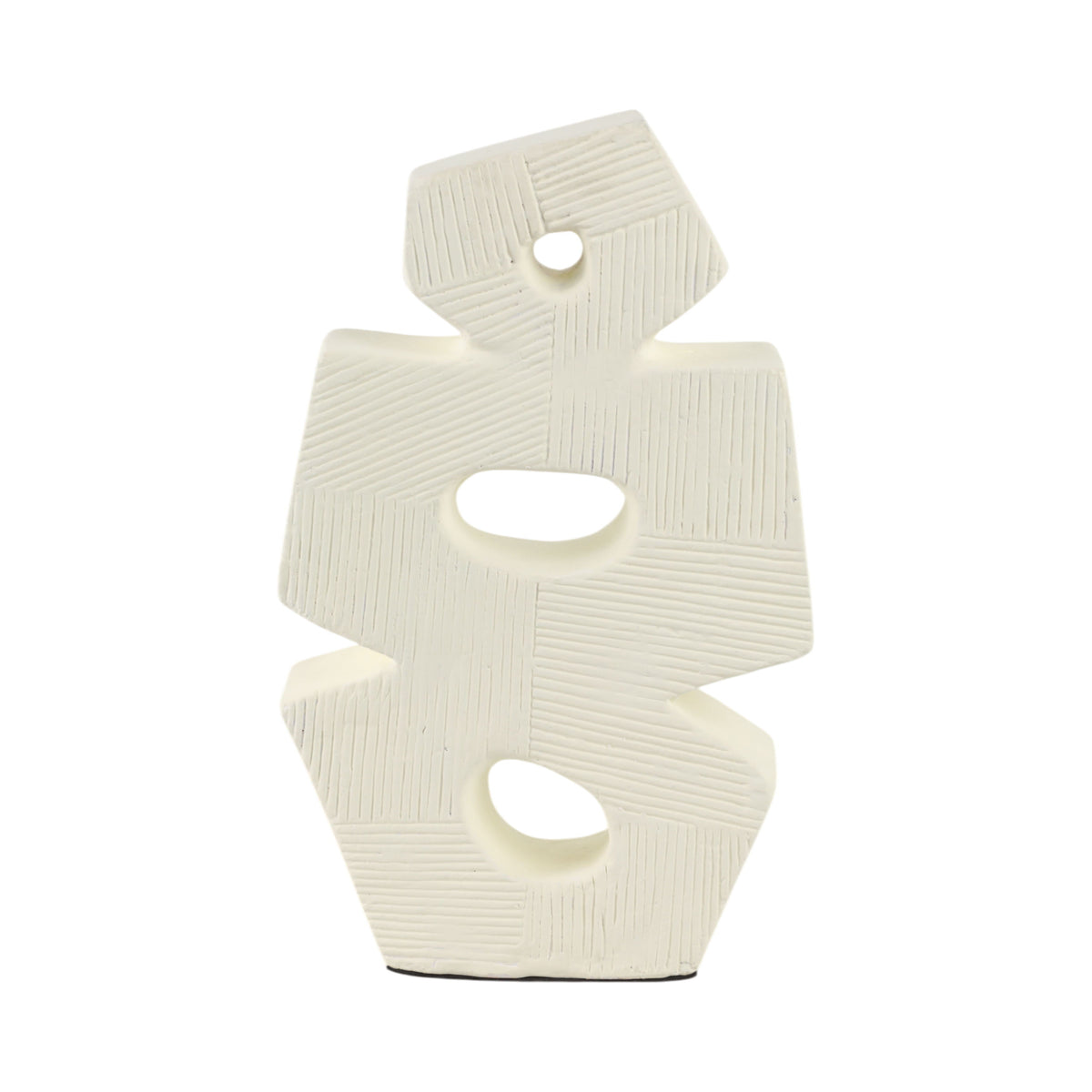 15" Terracotta Abstract Sculpture - Ivory