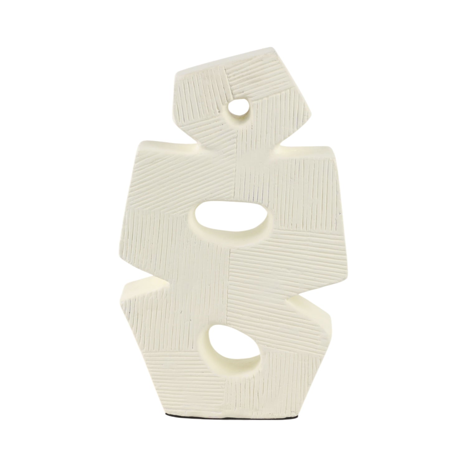 15" Terracotta Abstract Sculpture - Ivory