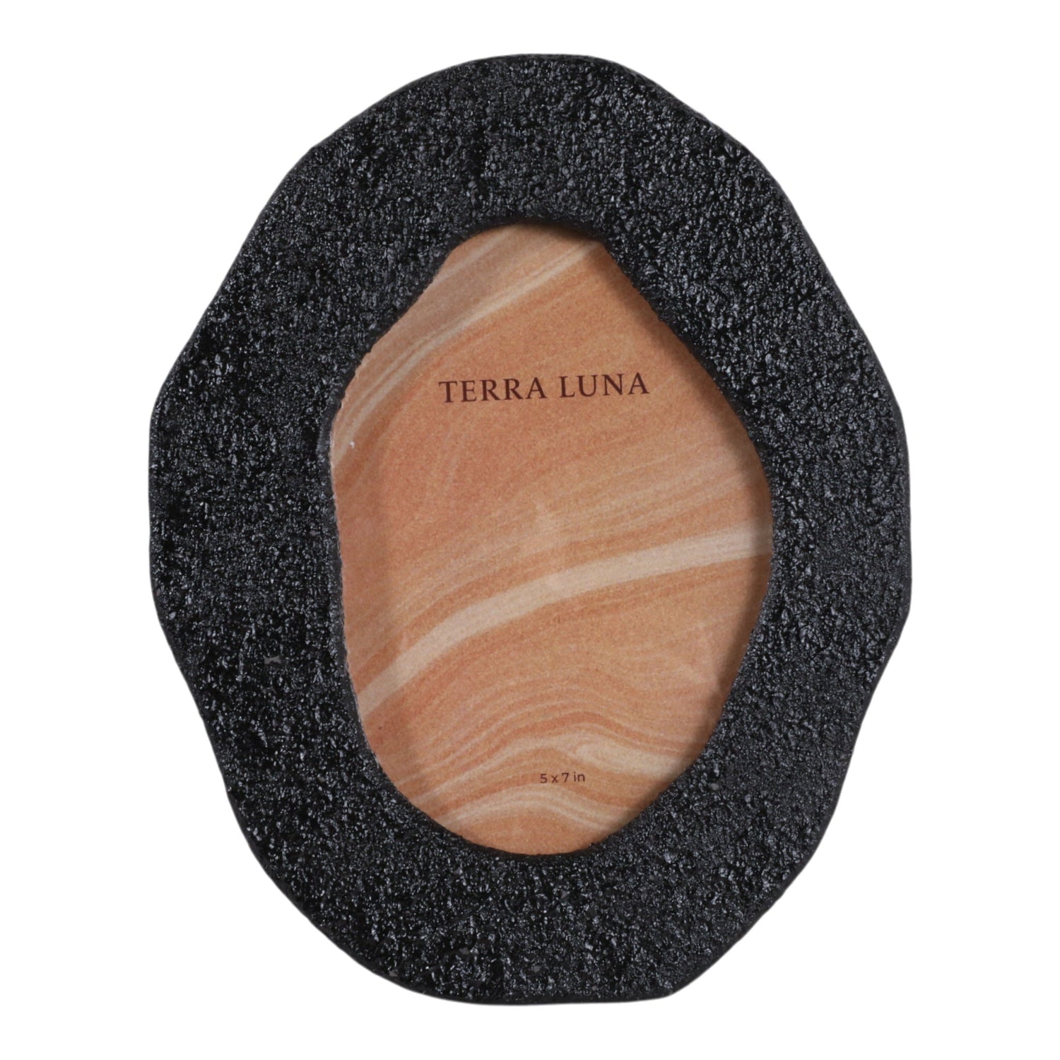5" x 7" Organic Shaped Textured Photo Frame - Black