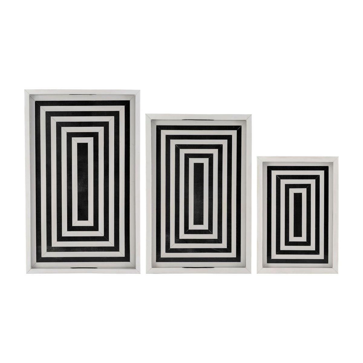 13" / 18" / 24" Resin Square Lines Trays - Blue/White