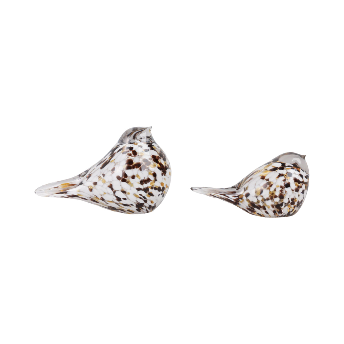 7" / 8" Noreen Artisan Blown Glass Birds (Set of 2) - Ivory