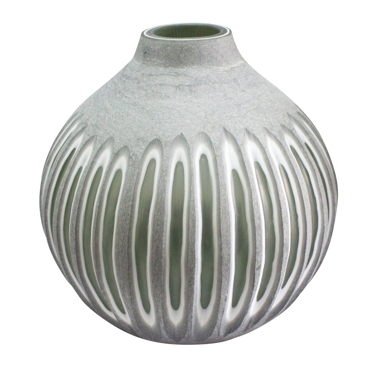 12" Abbot Medium Glass Vase - Green