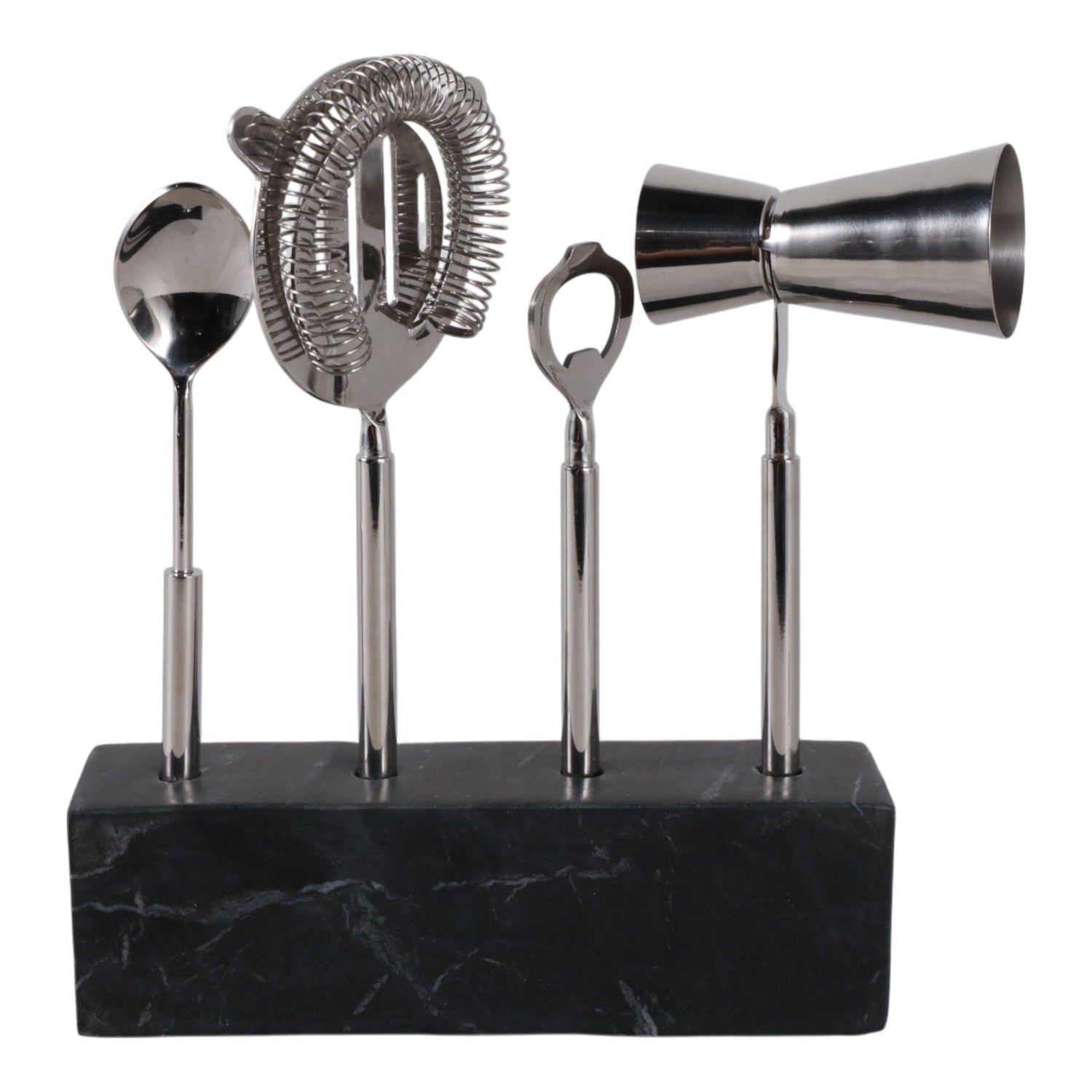 10" Piece Bar Utensil (Set of 4) - Silver / Black