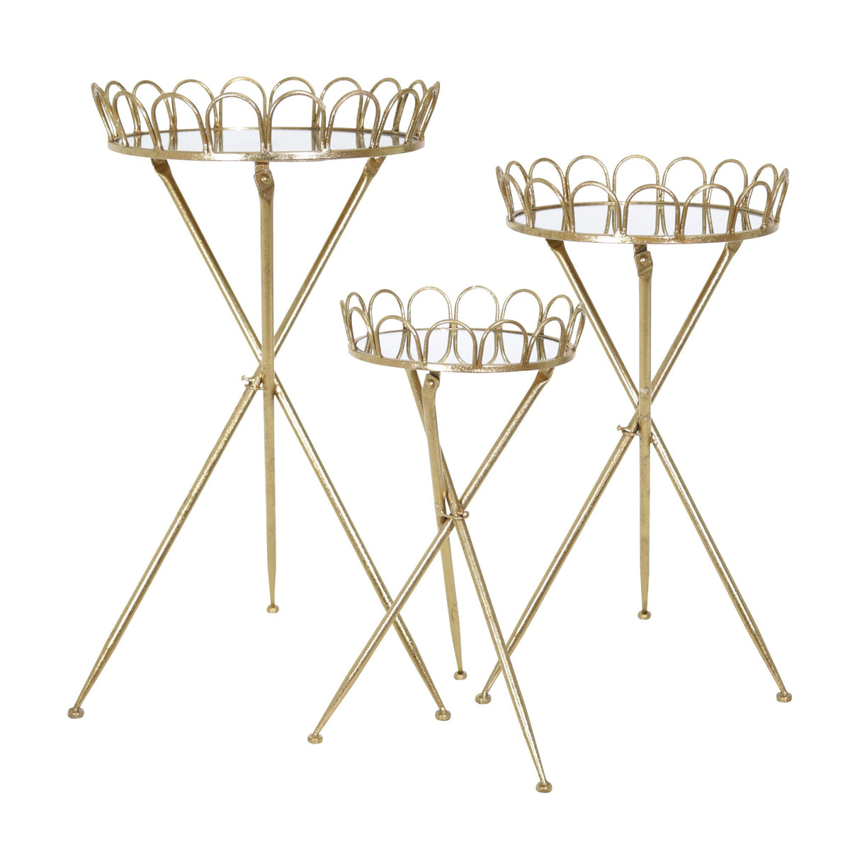 32" / 28" / 24" Metal Accent Tables (Set of 3) - Gold KD