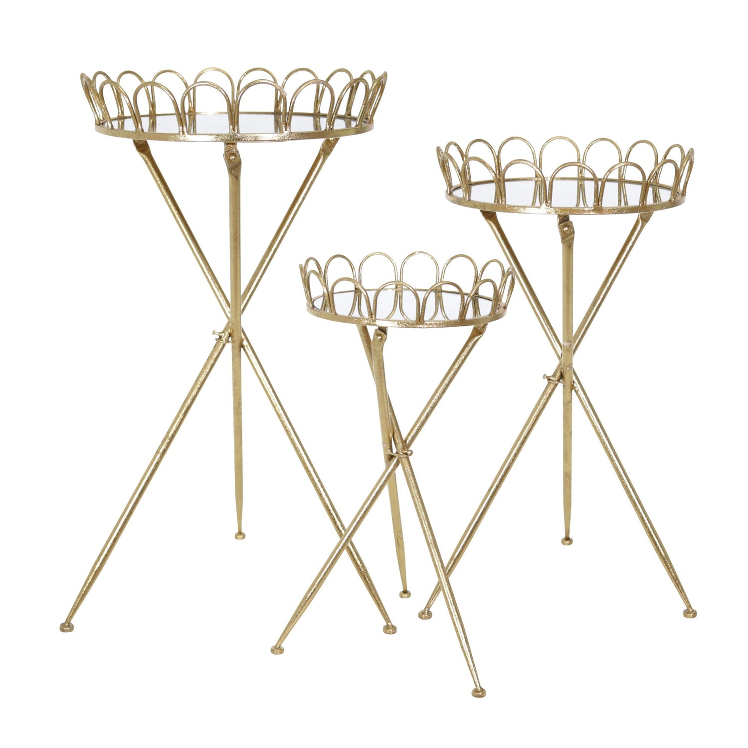 32" / 28" / 24" Metal Accent Tables (Set of 3) - Gold KD