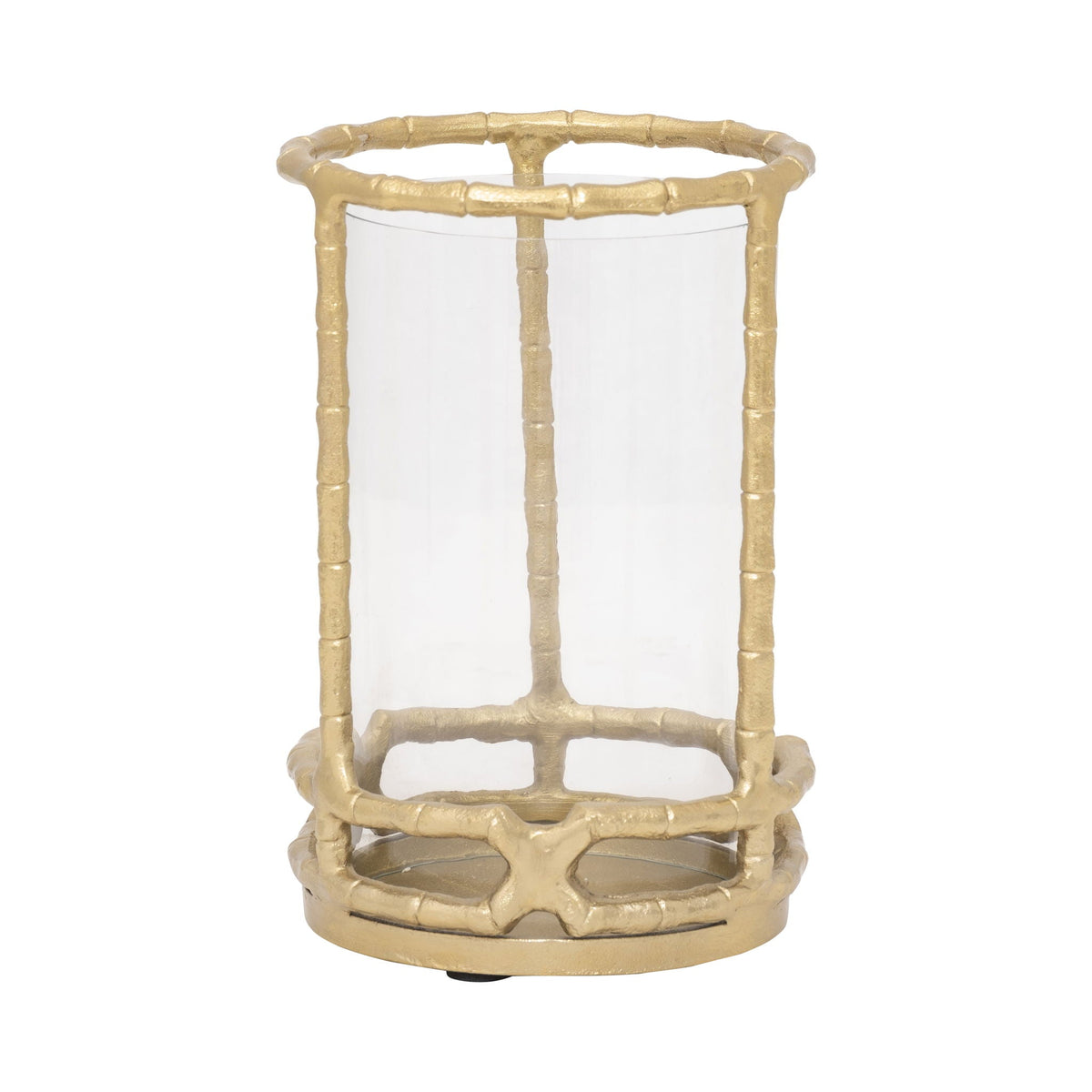 Metal 7" Hurricane Holder - Gold