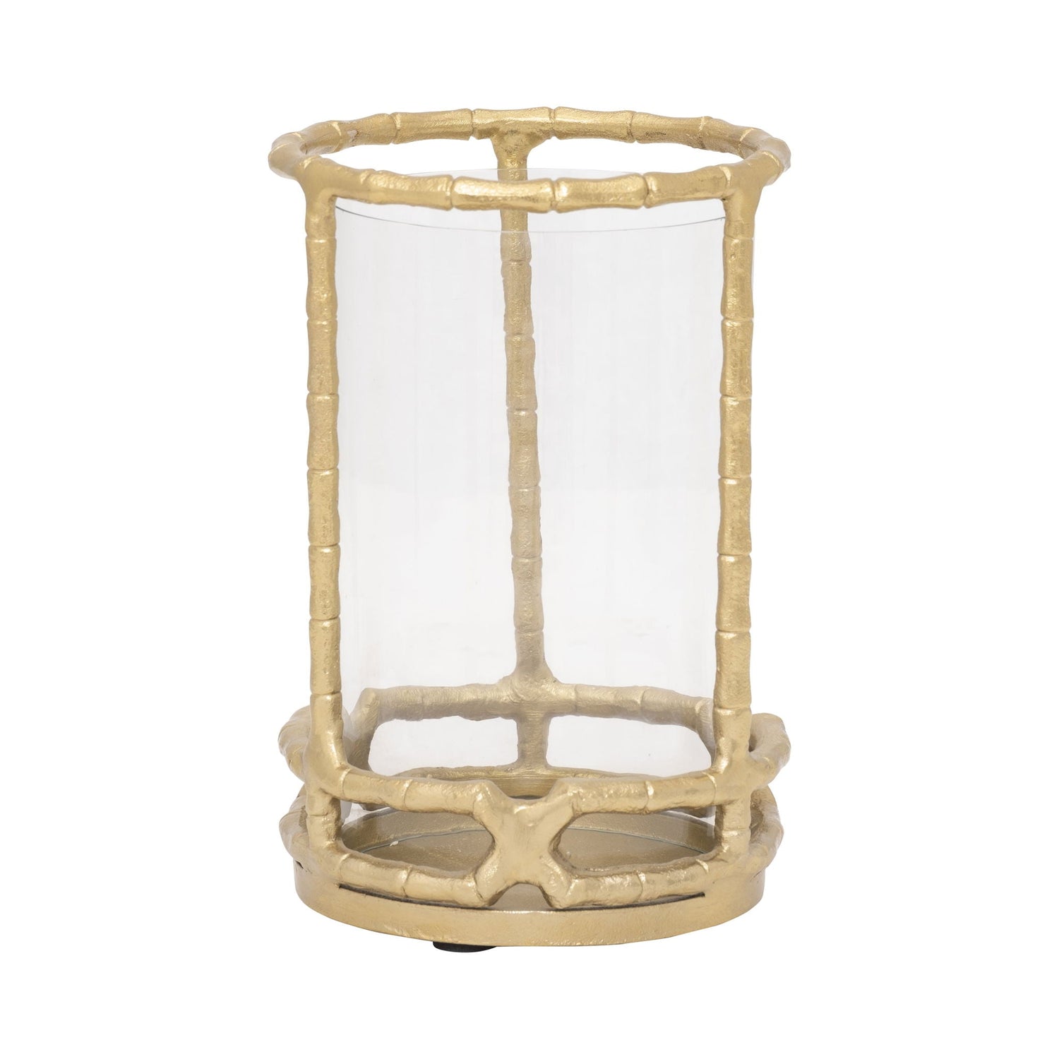 Metal 7" Hurricane Holder - Gold