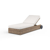Havana - Adjustable Chaise, With Self Welt - Canvas Flax / Dark Brown