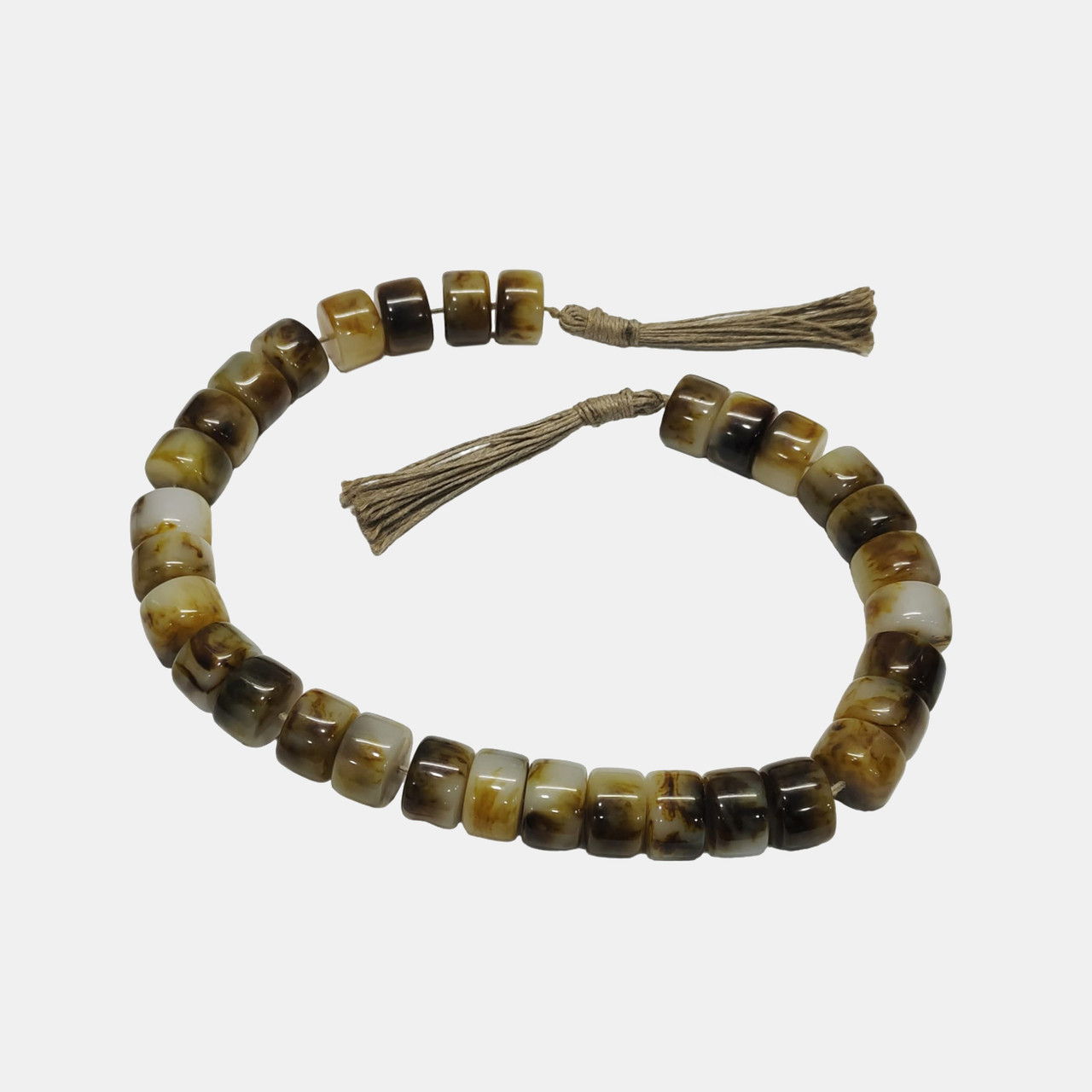 38" Cylinder 1" Resin Beaded Garland - Brown
