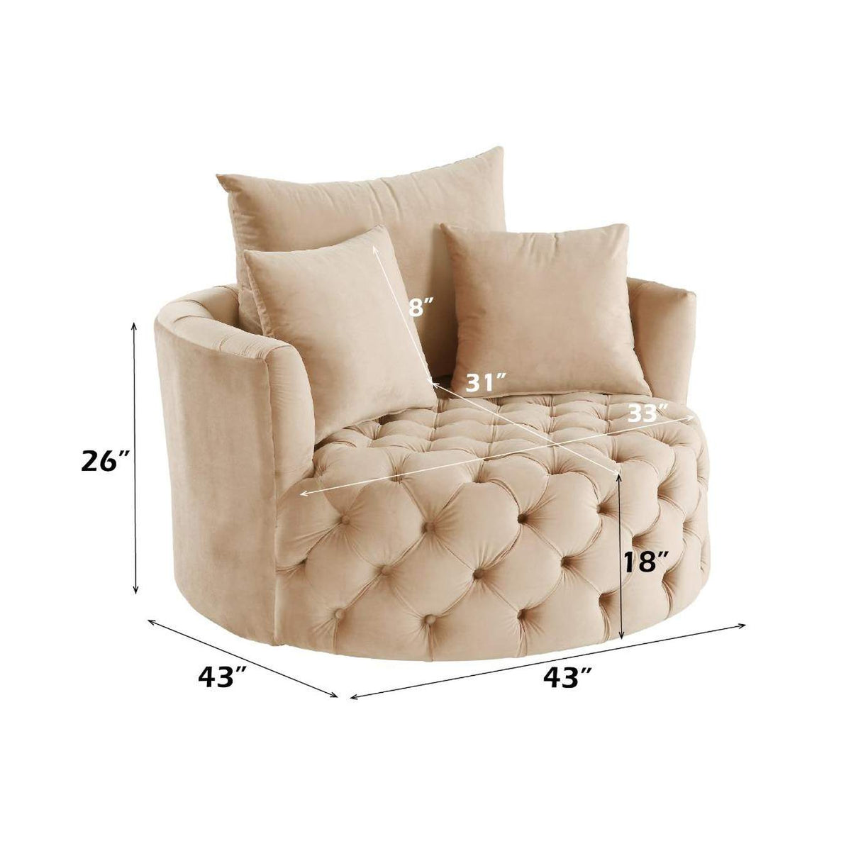 AC00290 Zunyas Accent Chair with Swivel
