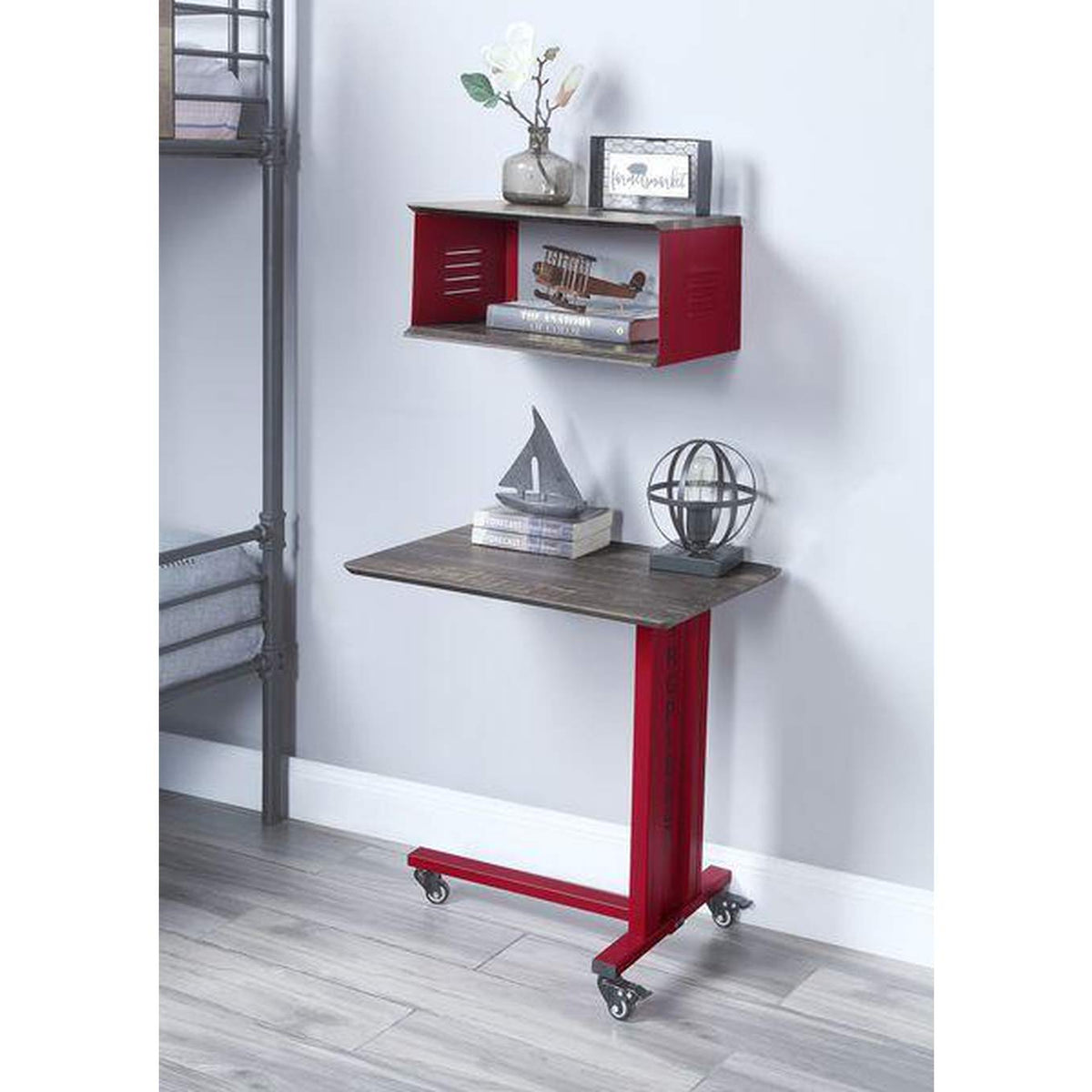 AC00361 Cargo Accent Table with Wall Shelf