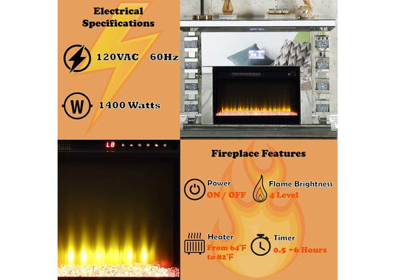 AC00509 Noralie Fireplace with Bluetooth
