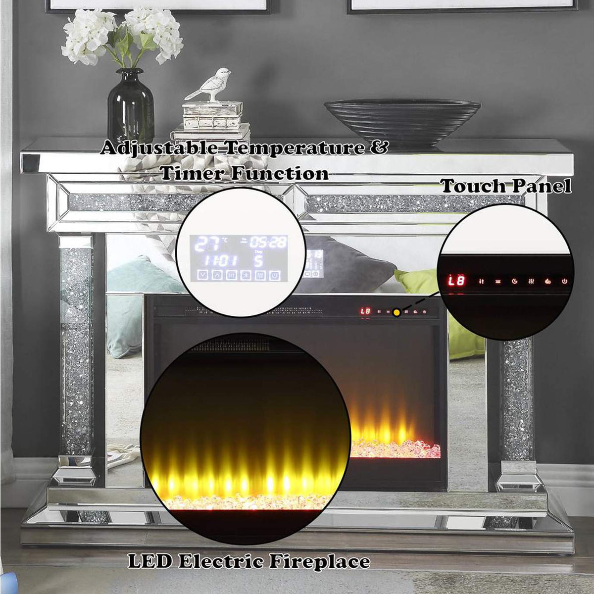 AC00510 Noralie Fireplace with Bluetooth