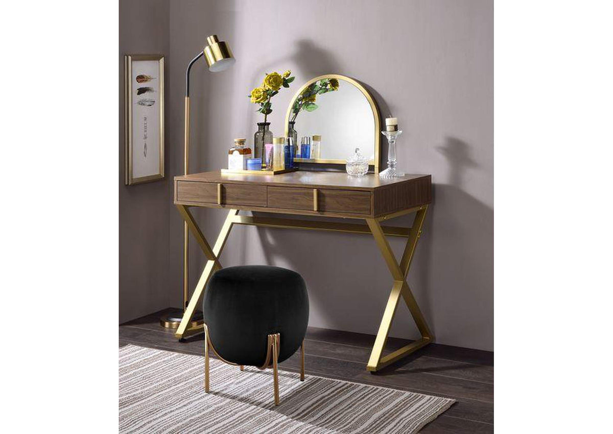AC00665 Coleen Vanity Desk with Mirror and Jewelry Tray