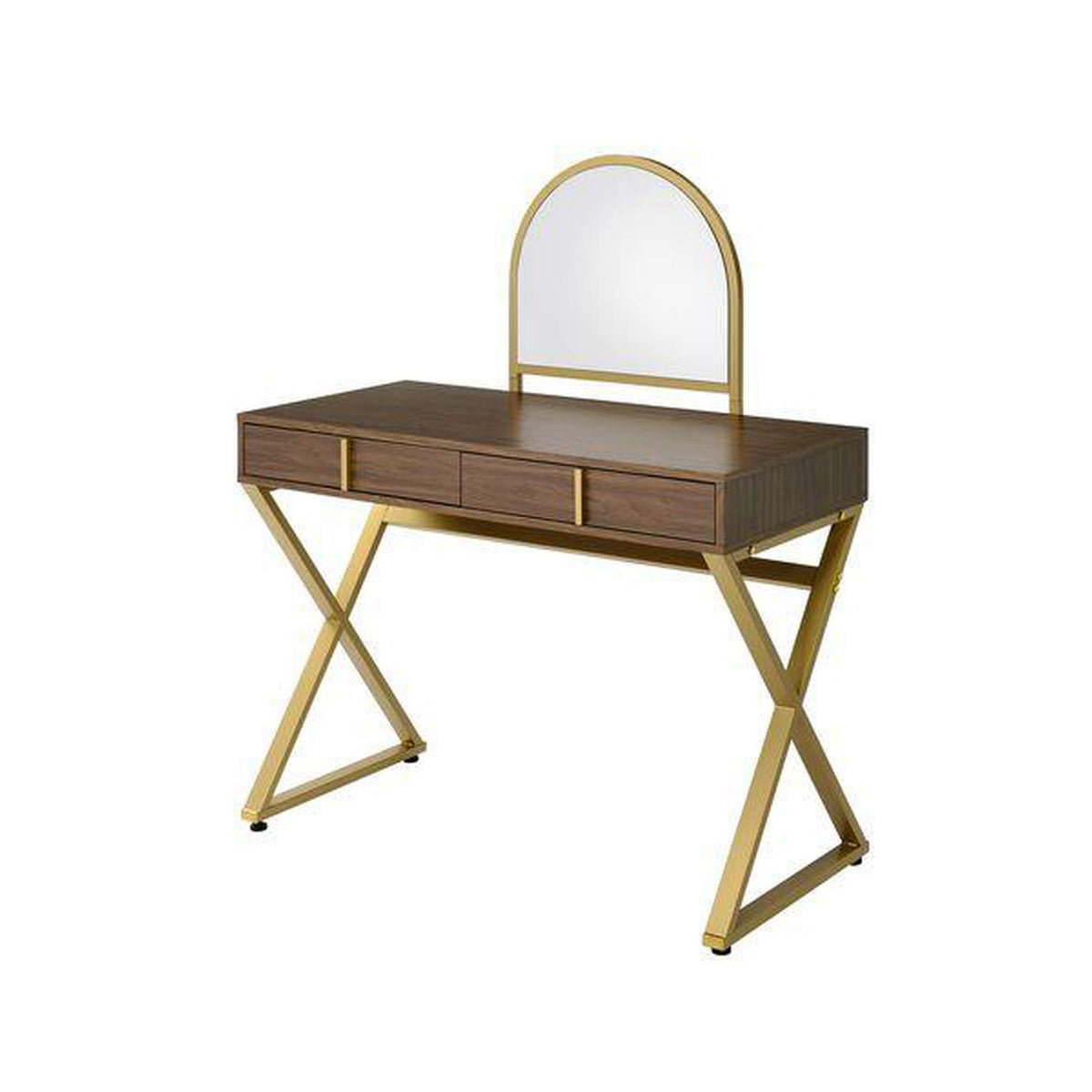 AC00665 Coleen Vanity Desk with Mirror and Jewelry Tray
