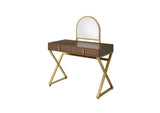 AC00665 Coleen Vanity Desk with Mirror and Jewelry Tray