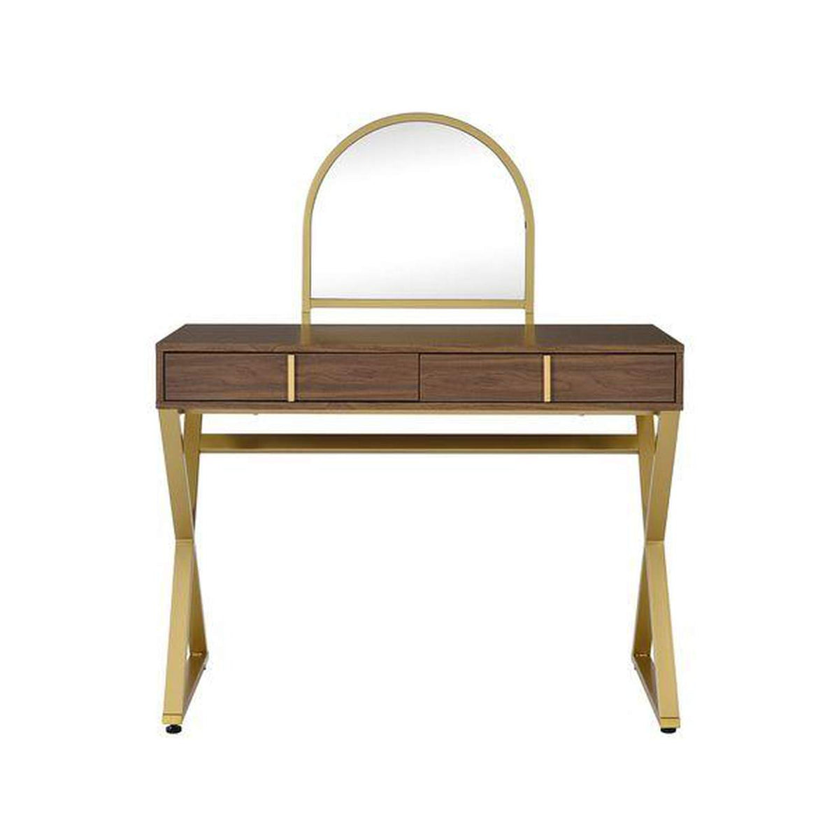 AC00665 Coleen Vanity Desk with Mirror and Jewelry Tray