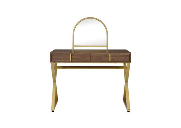 AC00665 Coleen Vanity Desk with Mirror and Jewelry Tray