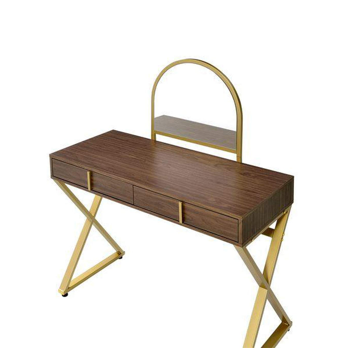 AC00665 Coleen Vanity Desk with Mirror and Jewelry Tray