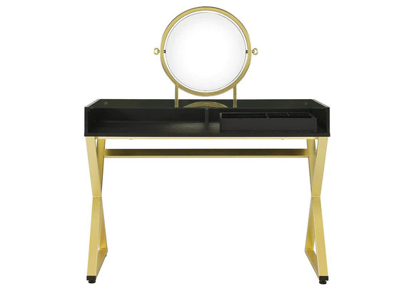 AC00669 Coleen Vanity Desk with Mirror and Jewelry Tray