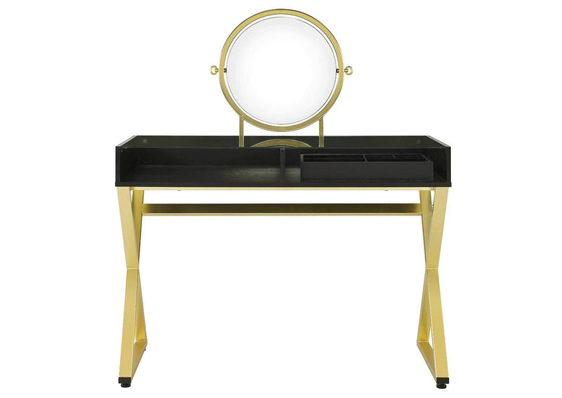 AC00669 Coleen Vanity Desk with Mirror and Jewelry Tray